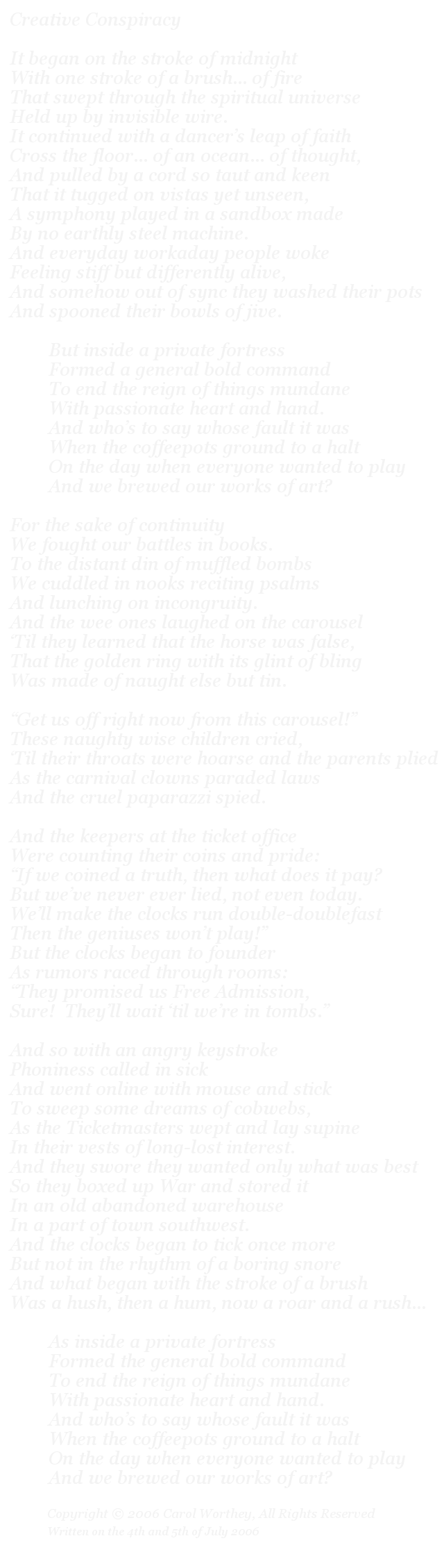 'Creative Conspiracy'