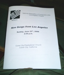 NACUSA Concert - Program Cover