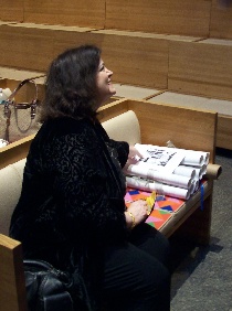 Carol Worthey preparing gifts