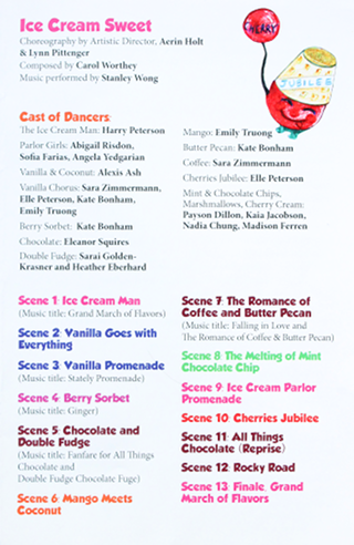 Ice Cream Sweet Ballet Program