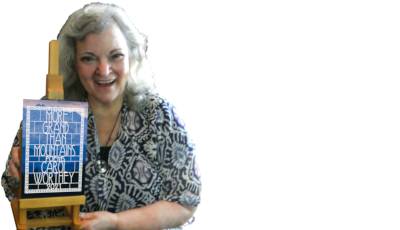 Carol Worthey with 'More Grand Than Mountains' Poetry